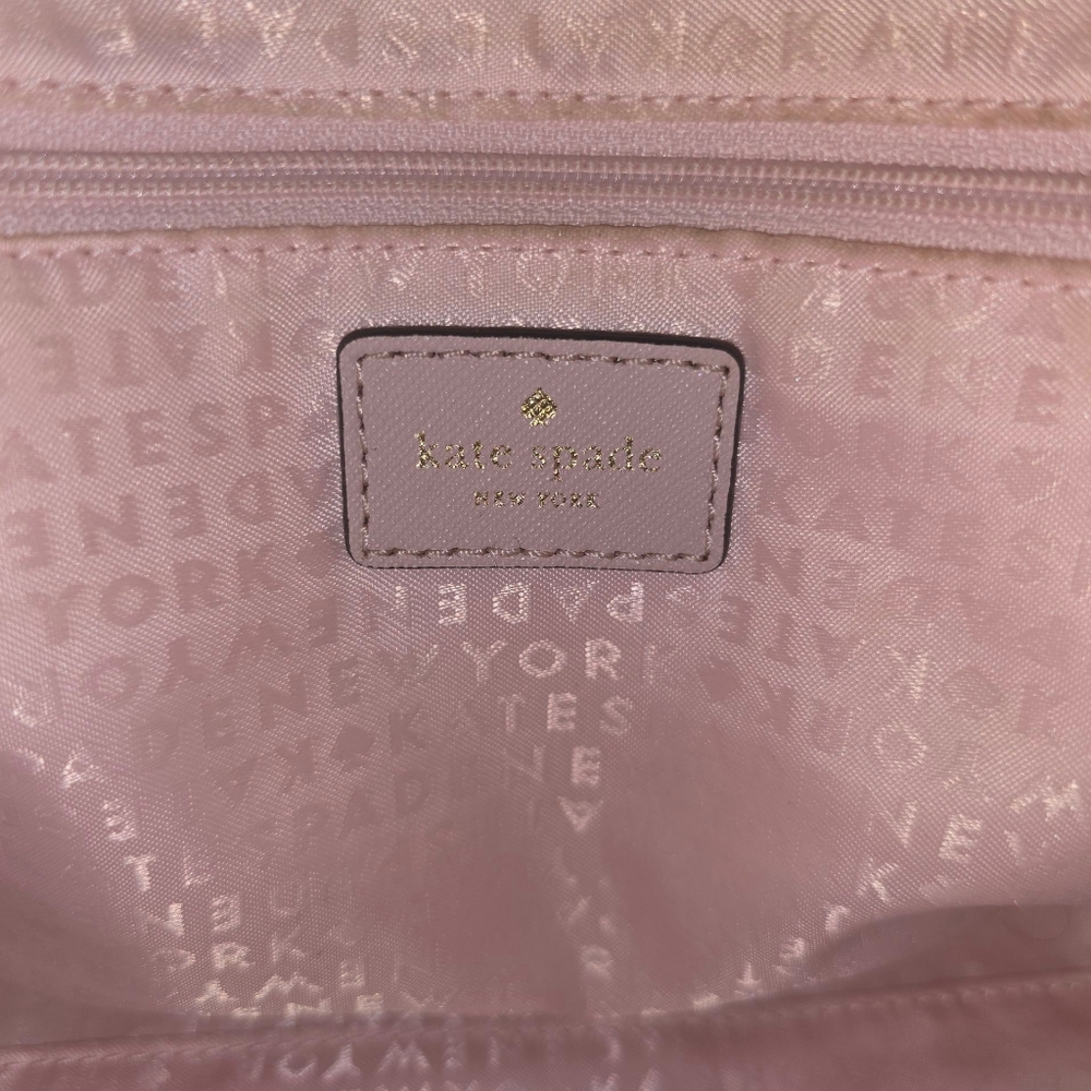 Kate Spade Light Pink Tote with Floral Bow EUC UNBRANDED DUSTY - Picture 16 of 16